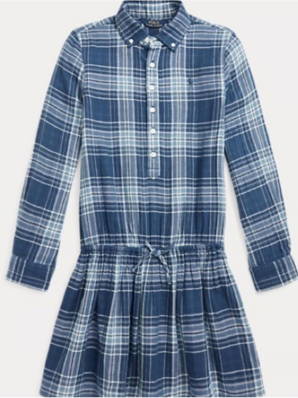 Ralph Lauren Blue & White Plaid Button-Up Dress